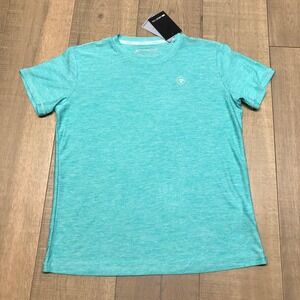 Ariat Tek Shirt Top Womens Size S Performance Crew Short Sleeve Laguna Turquoise